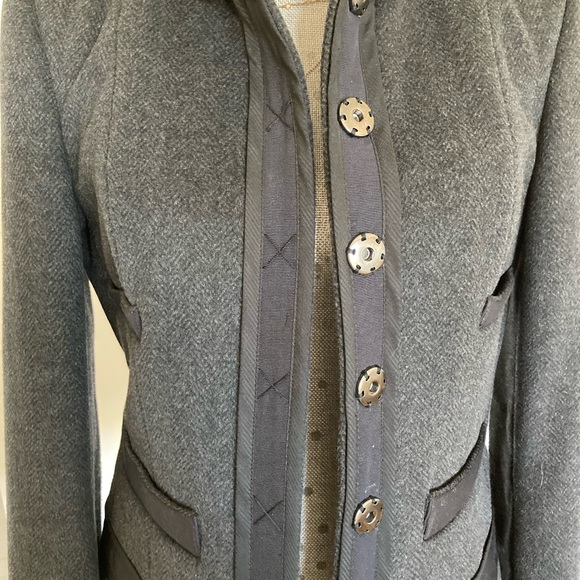 Pink Tartan designer’s house jacket, 100% wool, grey, size 42 ( 4-6 ) - Picture 3 of 12